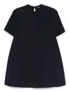 Maje Heavy Crepe Trapeze Dress In Blue
