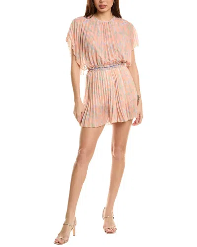 Maje Accordion Pleated Dress In Orange