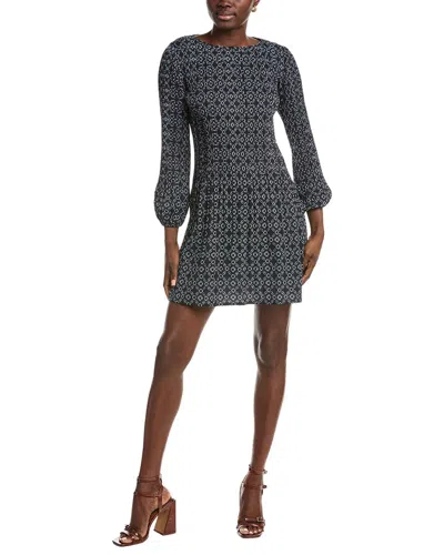 Maje Accordion Pleated Mini Dress In Blue