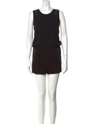 Pre-owned Maje Acetate Crew Neck Romper In Black