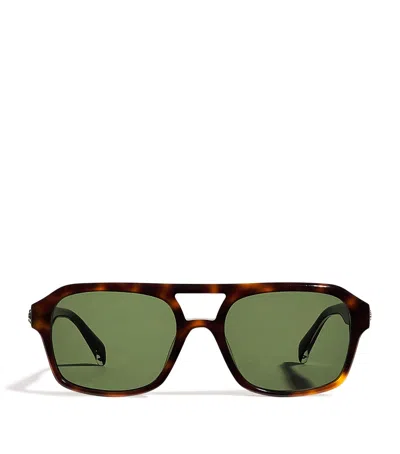 Maje Acetate Square Aviator Sunglasses In Black