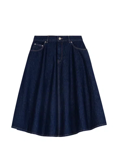 Maje A-line Midi Skirt In Blue