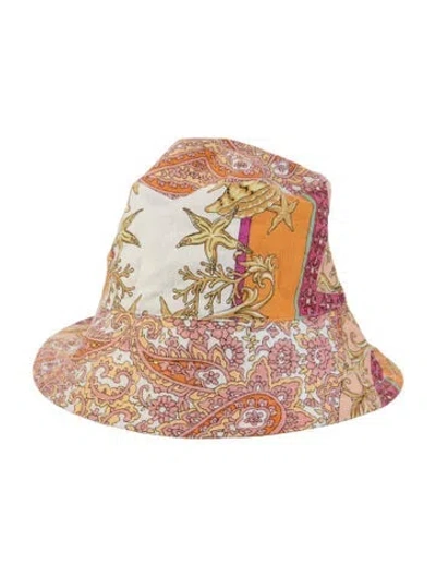 Pre-owned Maje All Over Print Floppy Hat In Pink