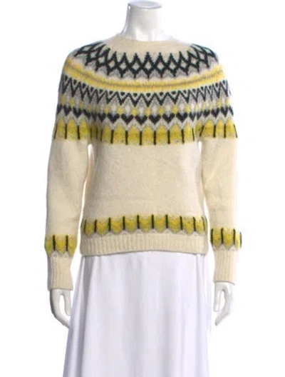 Pre-owned Maje Alpaca Patterned Sweater In Neutral