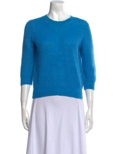 Pre-owned Maje Alpaca Scoop Neck Sweater In Blue