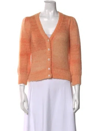 Pre-owned Maje Alpaca V-neck Sweater W/ Tags In Orange