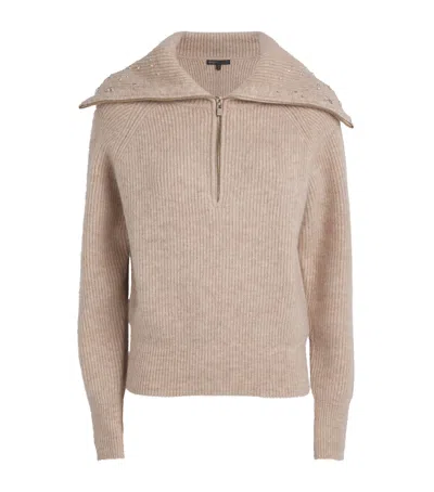 Maje Alpaca-wool-blend Embellished Sweater In Animal Print