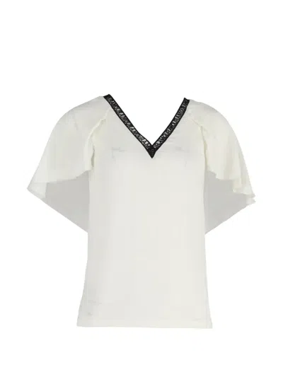 Pre-owned Maje Amour V-neck Top In White