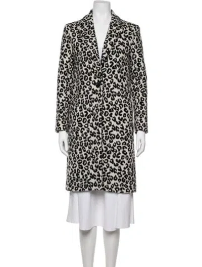 Pre-owned Maje Animal Print Coat In Black