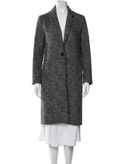 Pre-owned Maje Animal Print Coat In Gray