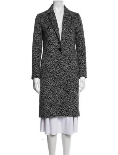 Pre-owned Maje Animal Print Coat In Multicolor