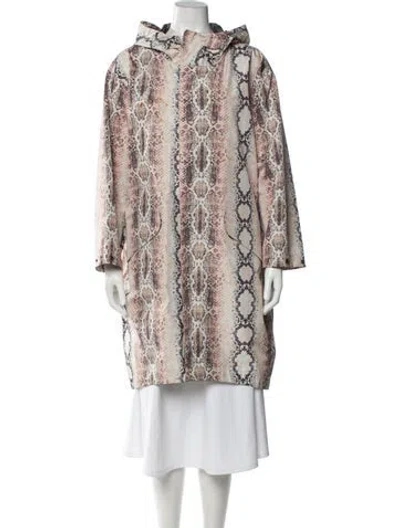 Pre-owned Maje Animal Print Coat In Pink