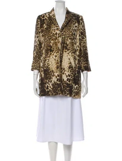 Pre-owned Maje Animal Print Evening Jacket In Neutral