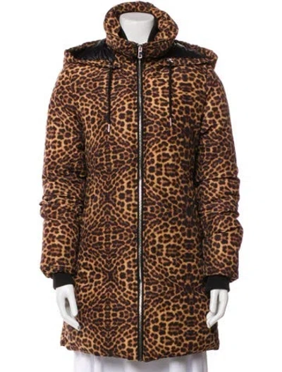 Pre-owned Maje Animal Print Faux Fur Coat In Brown