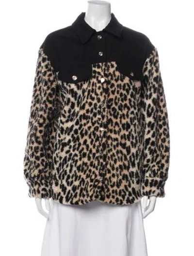 Pre-owned Maje Animal Print Jacket In Black