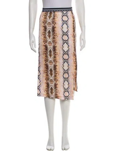 Pre-owned Maje Animal Print Midi Length Skirt In Neutral