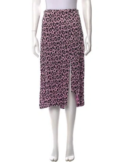 Pre-owned Maje Animal Print Midi Length Skirt In Purple