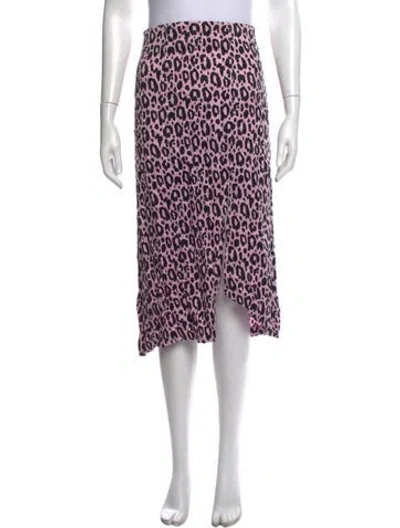 Pre-owned Maje Animal Print Midi Length Skirt In Purple