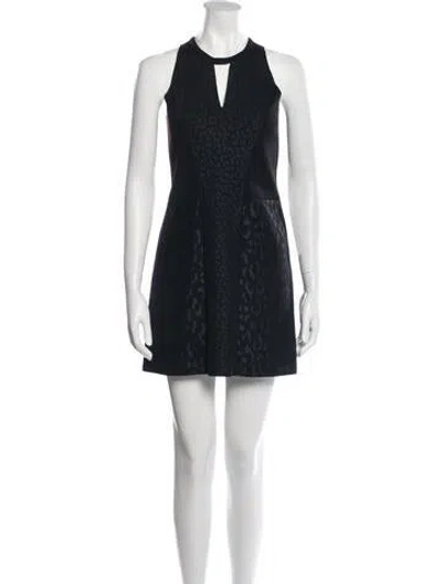 Pre-owned Maje Animal Print Mini Dress In Black