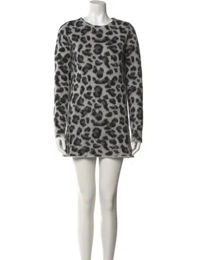 Pre-owned Maje Animal Print Mini Dress In Blue