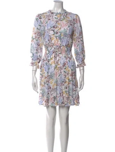 Pre-owned Maje Animal Print Mini Dress In Metallic/white
