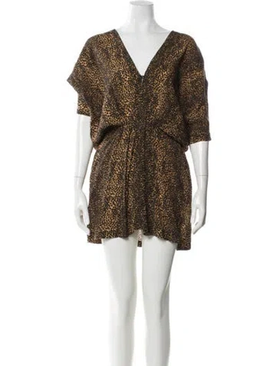 Pre-owned Maje Animal Print Mini Dress In Multi
