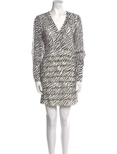 Pre-owned Maje Animal Print Mini Dress In Multi