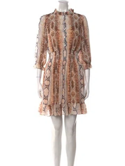 Pre-owned Maje Animal Print Mini Dress In Neutral