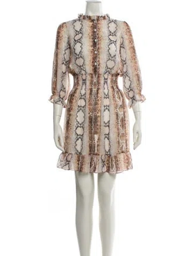 Pre-owned Maje Animal Print Mini Dress In Neutral