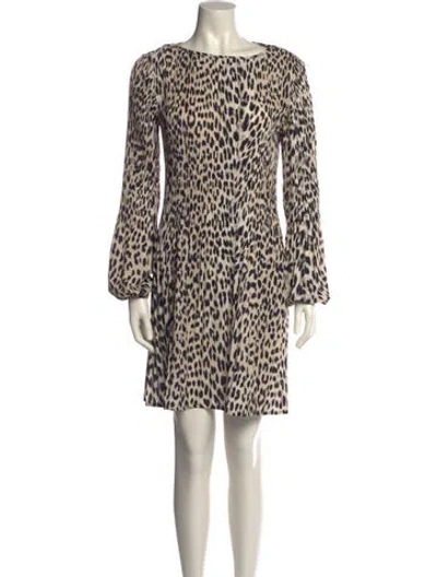 Pre-owned Maje Animal Print Mini Dress In Neutral