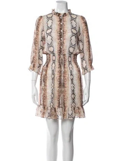 Pre-owned Maje Animal Print Mini Dress In Neutral