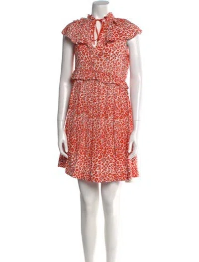 Pre-owned Maje Animal Print Mini Dress In Orange