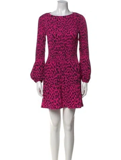 Pre-owned Maje Animal Print Mini Dress In Pink