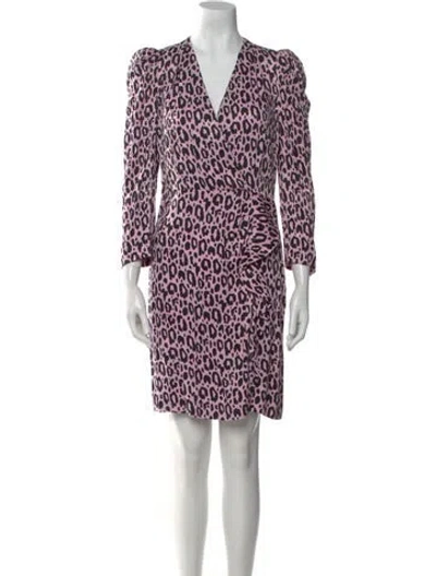 Pre-owned Maje Animal Print Mini Dress In Pink