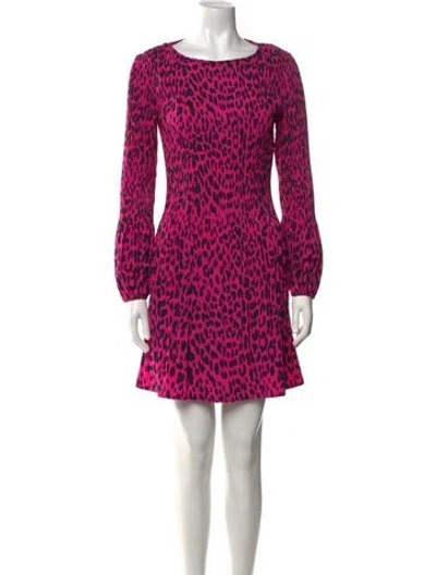 Pre-owned Maje Animal Print Mini Dress In Pink
