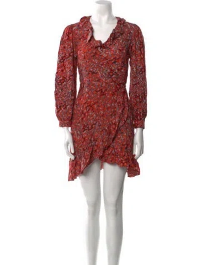 Pre-owned Maje Animal Print Mini Dress In Red