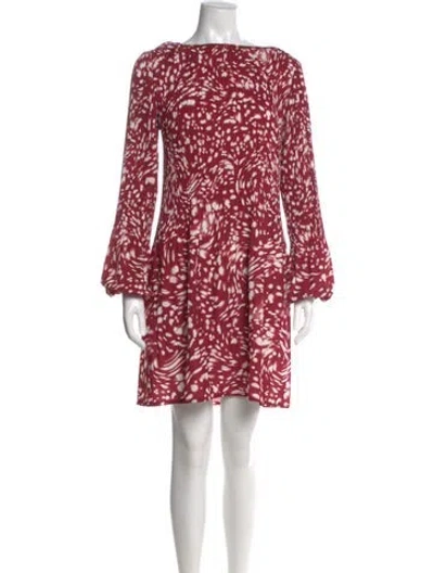 Pre-owned Maje Animal Print Mini Dress In Red