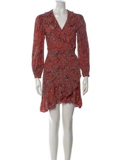 Pre-owned Maje Animal Print Mini Dress In Red