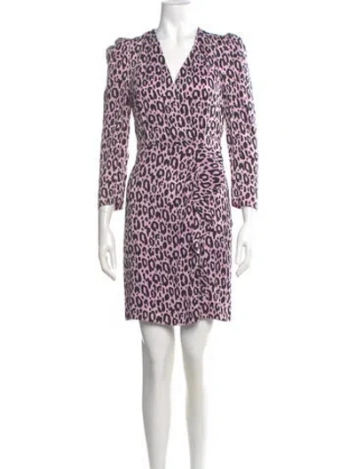 Pre-owned Maje Animal Print Mini Dress W/ Tags In Purple