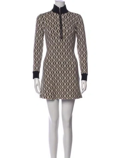 Pre-owned Maje Animal Print Mini Dress In White