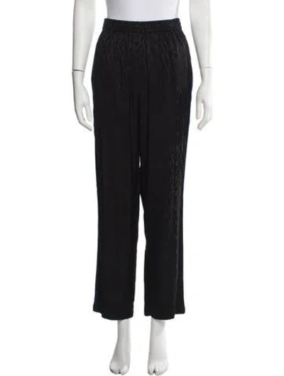 Pre-owned Maje Animal Print Straight Leg Pants In Black