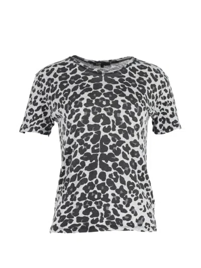 Pre-owned Maje Animal-print T-shirt In Gray