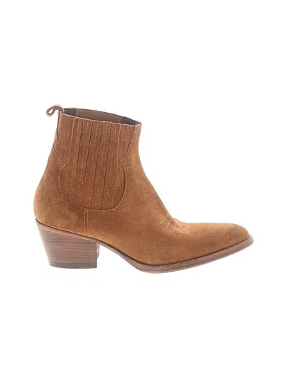 Pre-owned Maje Ankle Boots In Brown