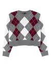 Maje Argyle-print Sweater In Gray