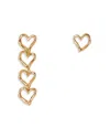 Maje Asymmetric Heart Earrings In Gold