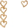 Maje Asymmetric Heart Earrings In Gold