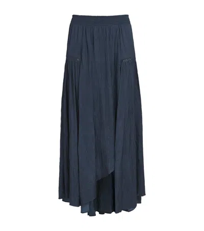 Maje Asymmetric Midi Skirt In Blue