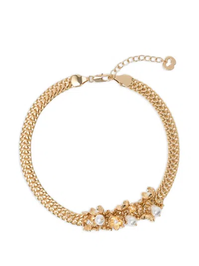 Maje Asymmetric Wide Chain Necklace In Gold