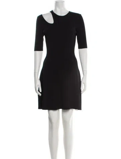 Pre-owned Maje Asymmetrical Mini Dress In Black