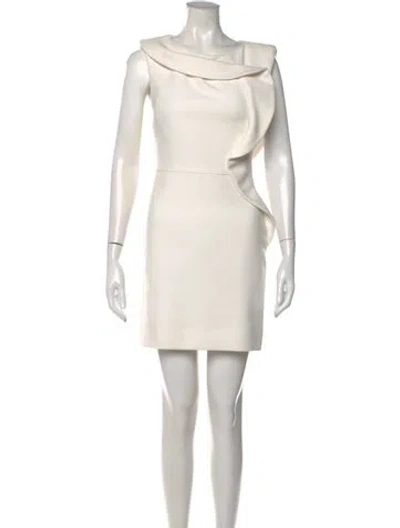 Pre-owned Maje Asymmetrical Mini Dress In Neutral